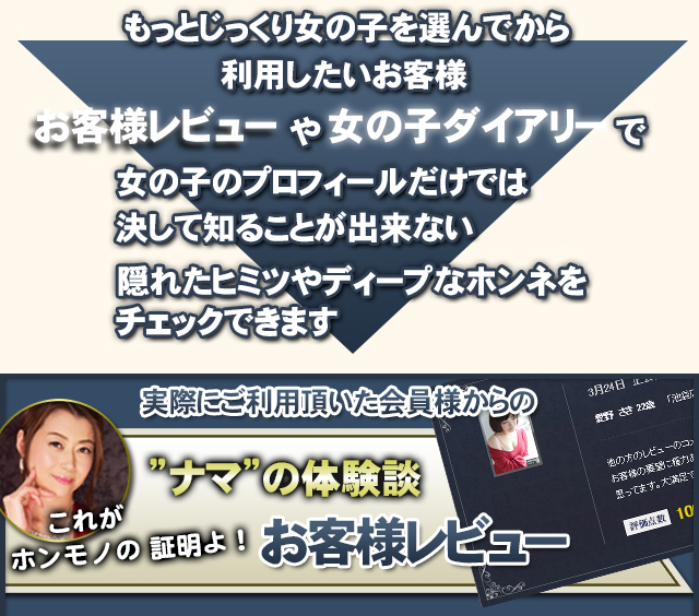 実際にご利用頂いた会員様からの“ナマ”の体験談お客様レビュー